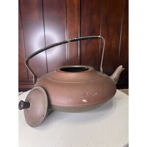 Holland Copper and Brass Tea Kettle Pot with Lid Vintage MCM Mid Century Retro